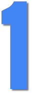 blue number one on transparent background