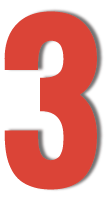 red number three on transparent background
