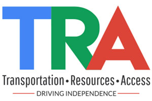 TRA blue green red logo with Driving Independence