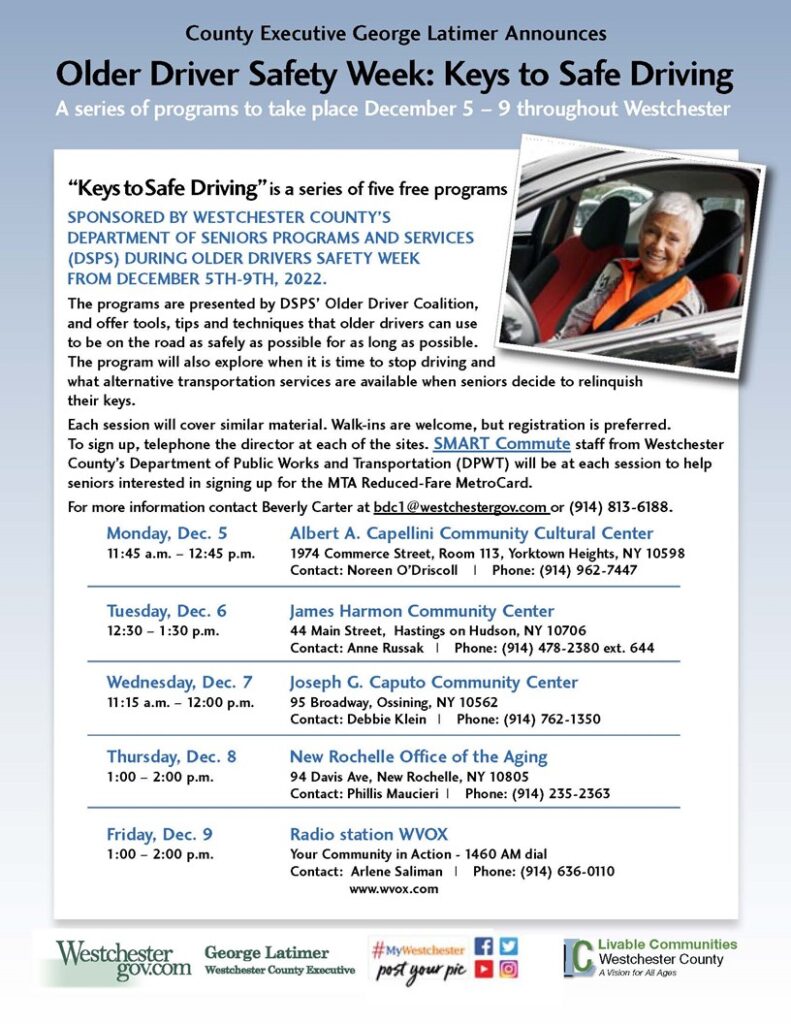 flyer describing older driver safety week 