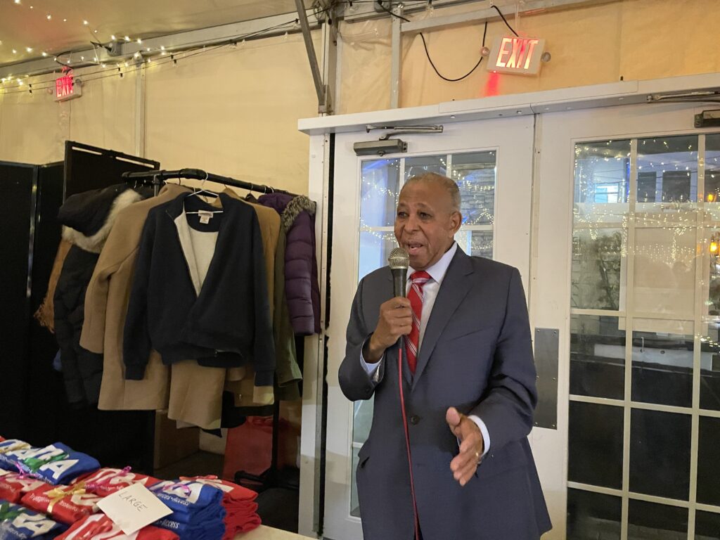 County Legislator Ben Boykin addresses attendees at event