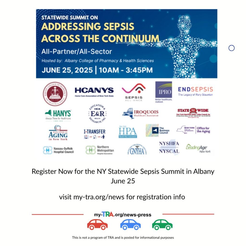 poster for addressing sepsis across the Continumuum with blue background and yellow  Addressing Sepsis across the Continium