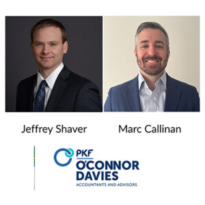 Headshots of two men wearing suits smiling into camera