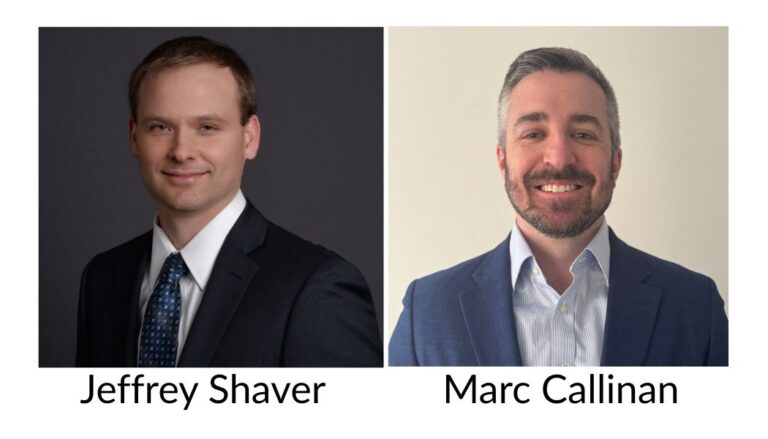 Head shots of two men wearing suits